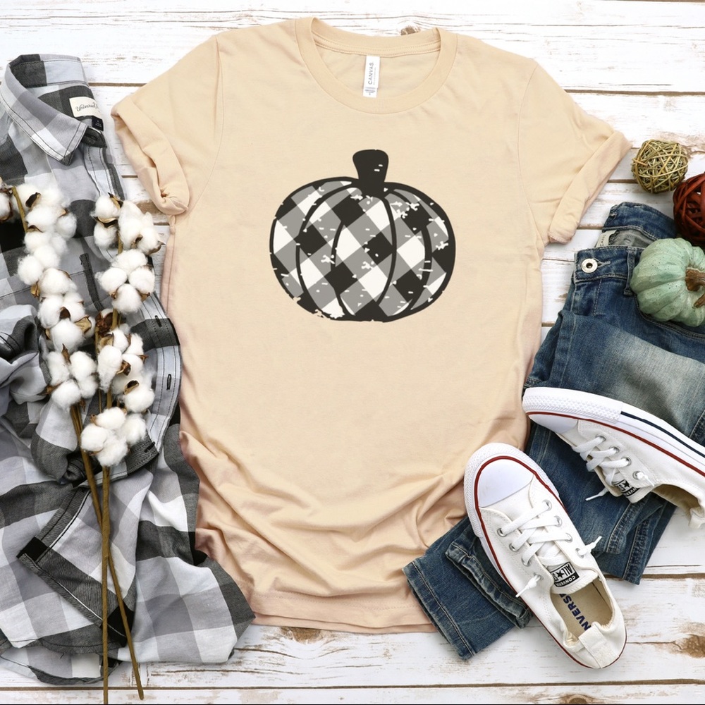 Plaid Pumpkin Tee 🖤